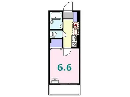 シュガール戸部本町(1K/2階)の間取り写真