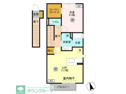 フェリジータ(1LDK/2階)の間取り写真