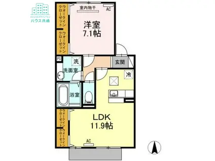 ラ・サクラ・サクラI(1LDK/1階)の間取り写真