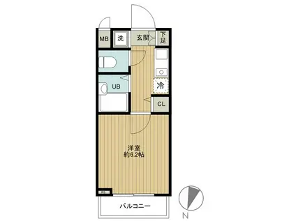 菱和パレス護国寺(1K/7階)の間取り写真