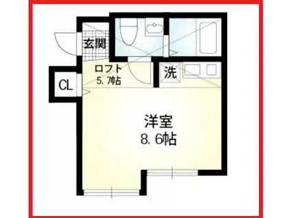 アルシ スリーレ東十条(ワンルーム/1階)の間取り写真