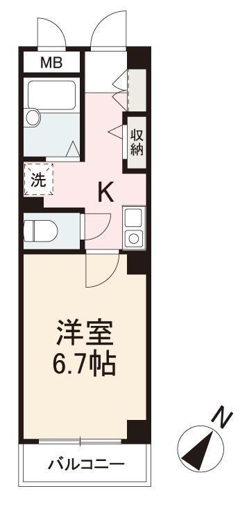 フィネス楠上(1K/3階)の間取り写真