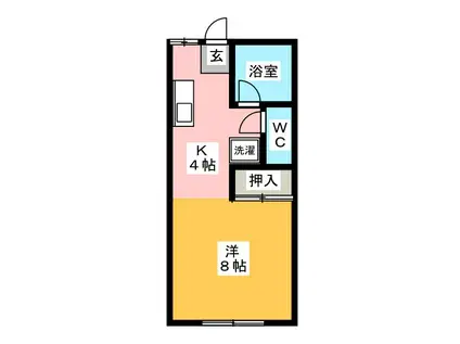 レグルス 1(ワンルーム/1階)の間取り写真