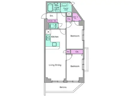 RESIDIA NEGISHI(2LDK/2階)の間取り写真