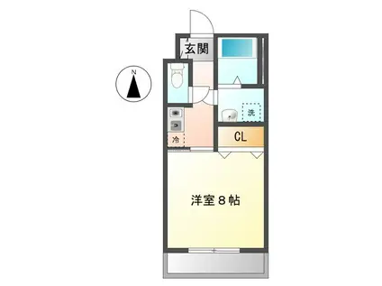 ドエル白土(1K/3階)の間取り写真