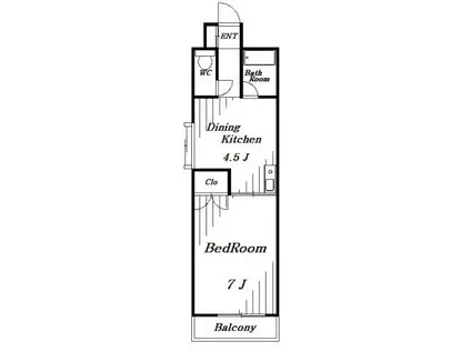 ソシアサンクレール(1DK/2階)の間取り写真