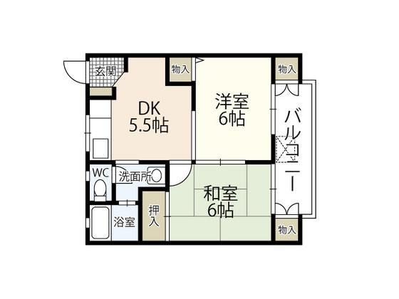 レジデンス古江(2DK/4階)の間取り写真