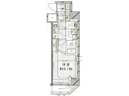 REGALIZ品川南大井III(1K/4階)の間取り写真