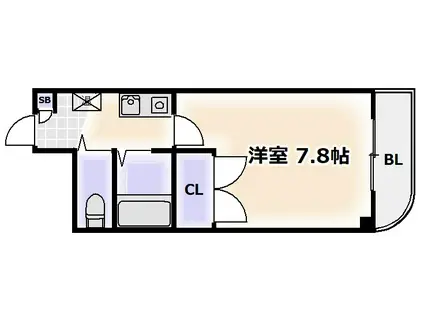 アイブライト(1K/2階)の間取り写真