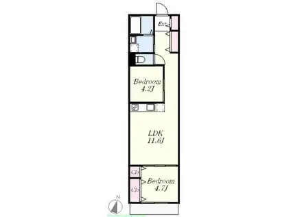 SUNLIGHT上池台(1SLDK/3階)の間取り写真