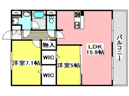 GRACE善(2LDK/1階)の間取り写真