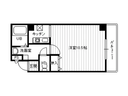 西本番町マンション(1K/3階)の間取り写真