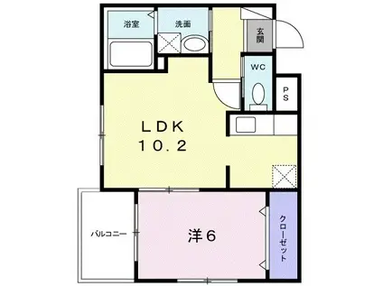 YSアビタシオンII(1LDK/1階)の間取り写真