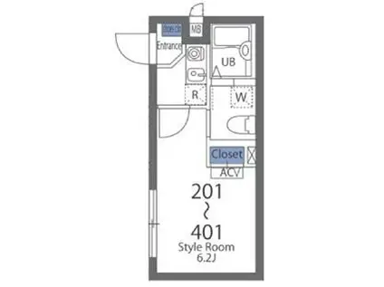 BARK LANE 中延(1K/2階)の間取り写真