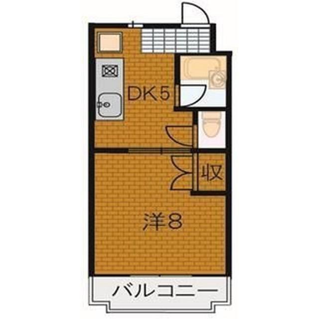 ファミーユII(1DK/2階)の間取り写真