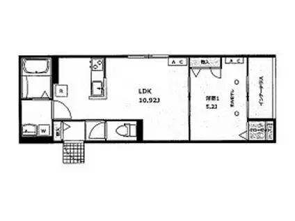大山金井町アパート(1LDK/2階)の間取り写真