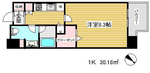 レジディア神戸磯上(1K/5階)の間取り写真