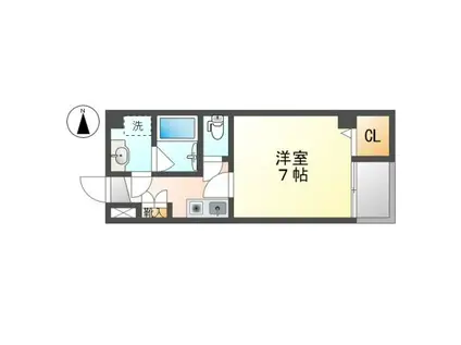 SEMS富田町マンション(1K/3階)の間取り写真