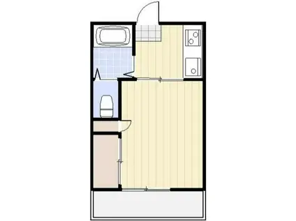 ビバーチェ カノン(1K/2階)の間取り写真