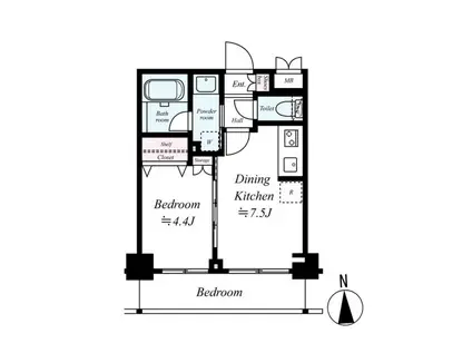ダイナシティ高田馬場(1DK/2階)の間取り写真