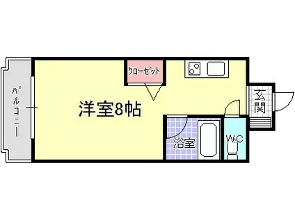 グランフォレスタ美しが丘(ワンルーム/3階)の間取り写真