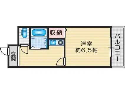 プチフラット千里山(1K/4階)の間取り写真