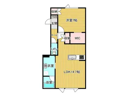 ＪＲ石北本線 北見駅 徒歩17分 2階建 築2年(1LDK/2階)の間取り写真