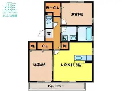 サンハイム(2LDK/2階)の間取り写真