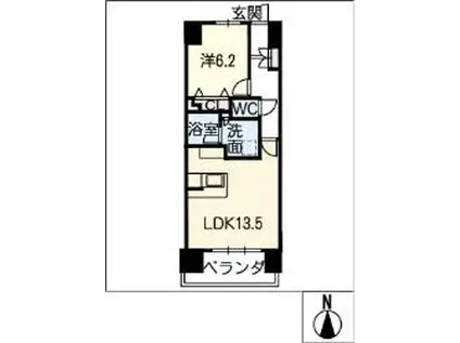 スリーアイランドタワー星ヶ丘(1LDK/11階)の間取り写真