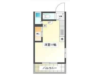 フォートレスC(ワンルーム/2階)の間取り写真