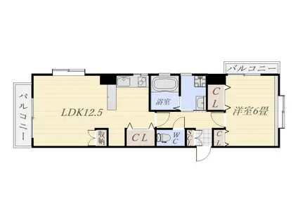 ＪＲ鹿児島本線 鹿児島中央駅 徒歩4分 5階建 築25年(1LDK/4階)の間取り写真