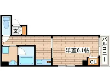 文平ハウス(1K/4階)の間取り写真