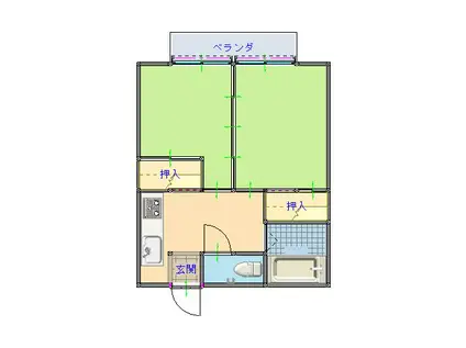 エトランゼ(2K/2階)の間取り写真