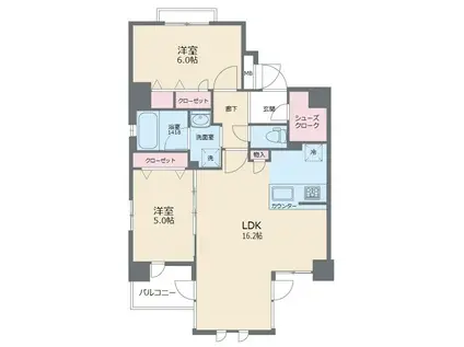 SOLEIL 大濠公園南(2LDK/2階)の間取り写真