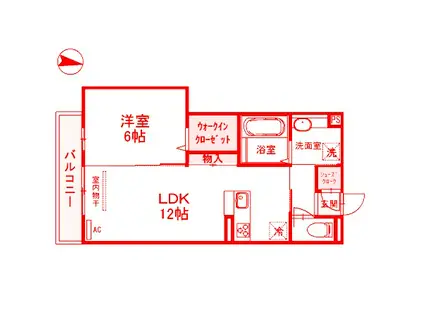 ビーグルテラス B(1LDK/2階)の間取り写真