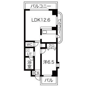 音羽壱番館SAKAE(1LDK/2階)の間取り写真