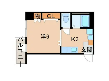 パリ・シャトー本町(1K/9階)の間取り写真