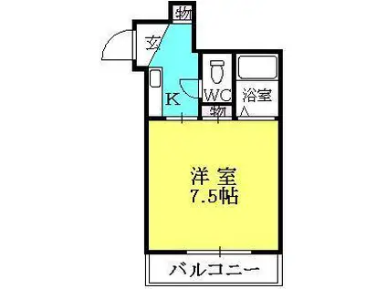明輝春日マンション(1K/3階)の間取り写真