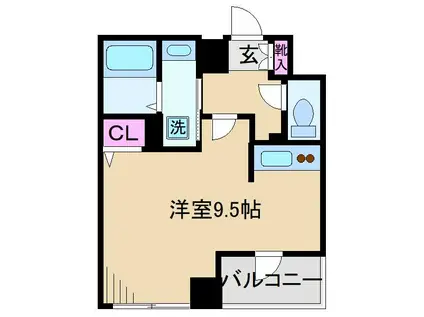 キャビン・ドゥ・ルミエール(ワンルーム/6階)の間取り写真