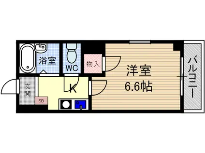 グランドソレーユ(1K/4階)の間取り写真