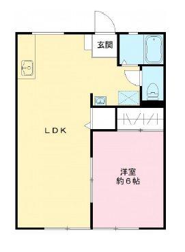 古木ハイツ A(1LDK/1階)の間取り写真