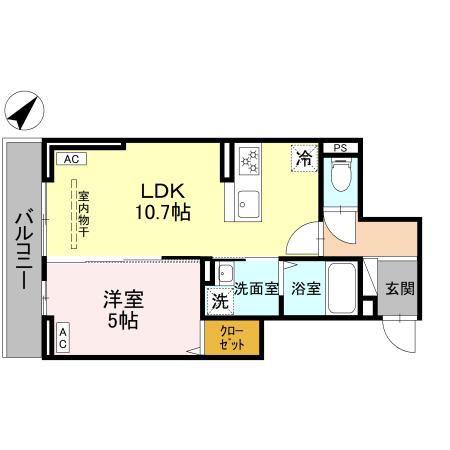 ノーブルラフィネ蕨(1LDK/3階)の間取り写真