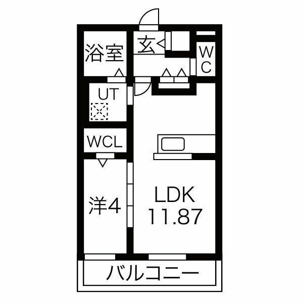 フォンターナ飾磨(1LDK/3階)の間取り写真