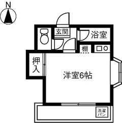 ブルーハイツ印田(ワンルーム/2階)の間取り写真