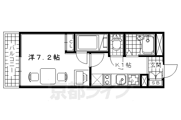 レオパレス大河原(1K/1階)の間取り写真