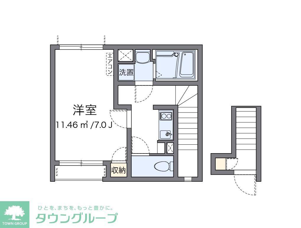 クレイノオリーブハウスVIII(1K/2階)の間取り写真