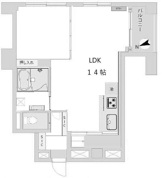 塔の山ハイツ(1LDK/3階)の間取り写真