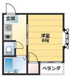 チェリッシュハウス(1K/3階)の間取り写真