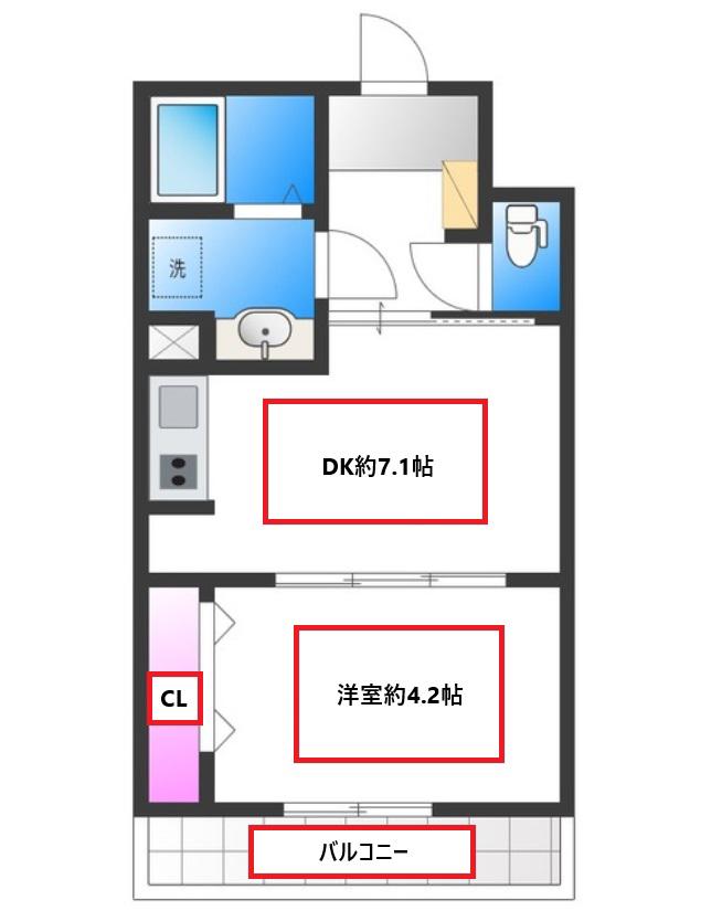 リアライズ長居公園通(1LDK/3階)の間取り写真