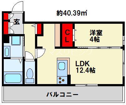 D-ROOM KASUMI(1LDK/2階)の間取り写真